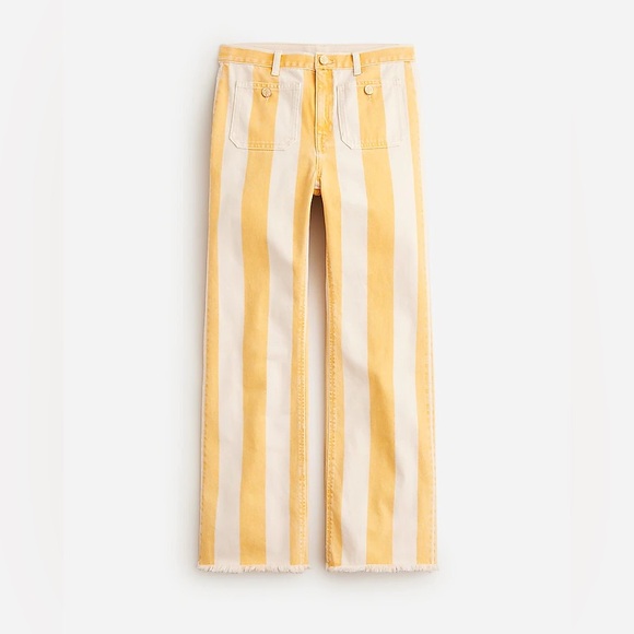 J.Crew Petite sailor mid-rise relaxed demi-boot jean in sunflower stripe - Picture 2 of 2